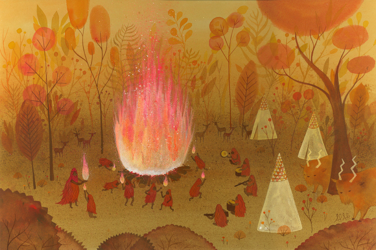 Fire Dancers Limited Edition Print by apak