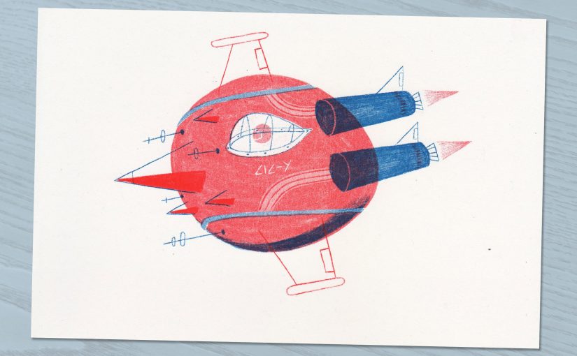 Red Starship Print – $4.00