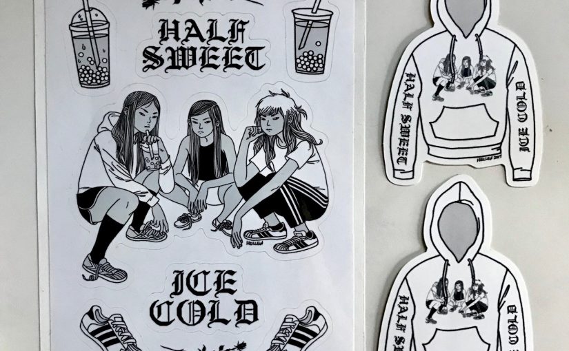 HALF SWEET ICE COLD STICKERS – $10.00