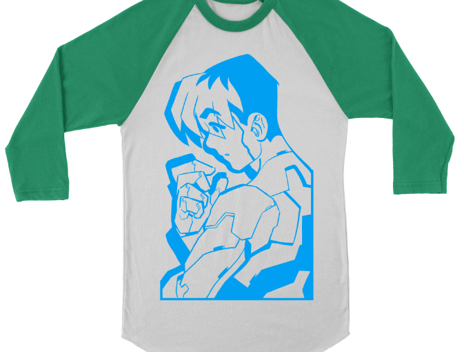 Kaeda T-shirt (green/blue) – $25.00