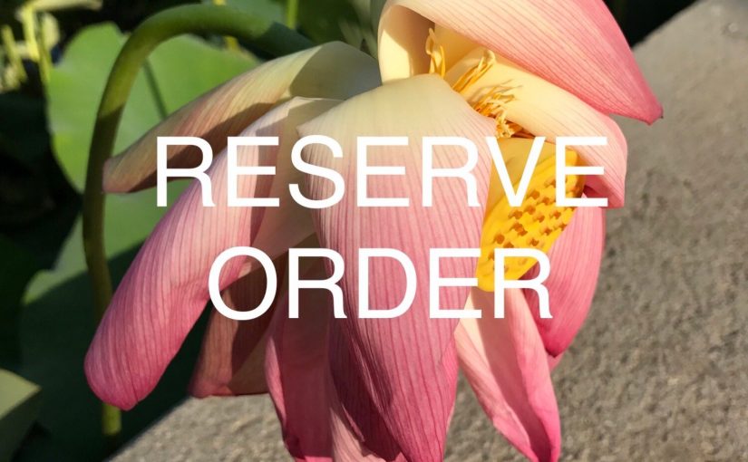 RESERVE ORDERS – $40.00