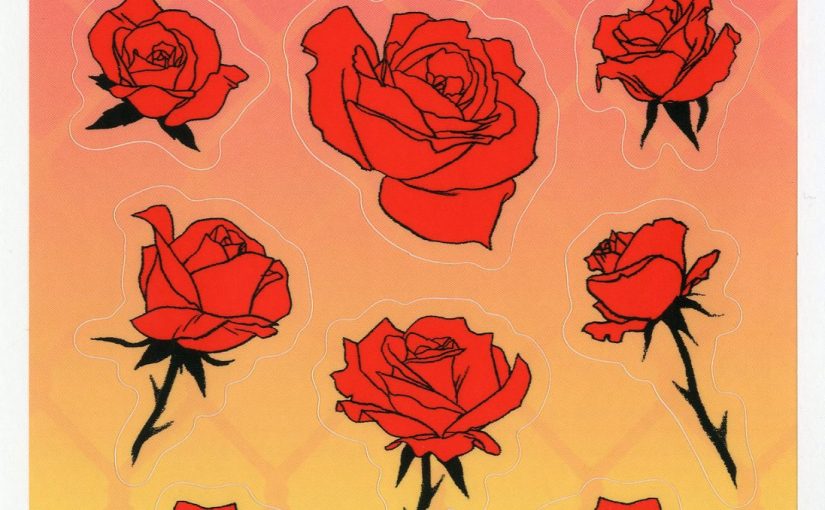 "LOVE, HELLEN" ROSE STICKER SHEET – $6.00